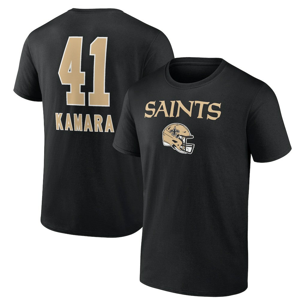 New Orleans Saints Alvin Kamara  Team Wordmark Player Name & Number T-Shirt | NFL Hot
