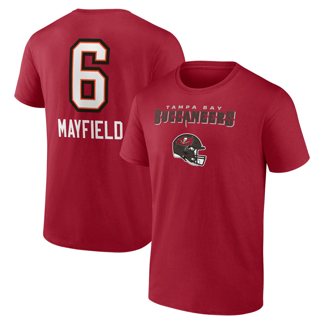Tampa Bay Buccaneers Baker Mayfield  Team Wordmark Player Name & Number T-Shirt | NFL Hot