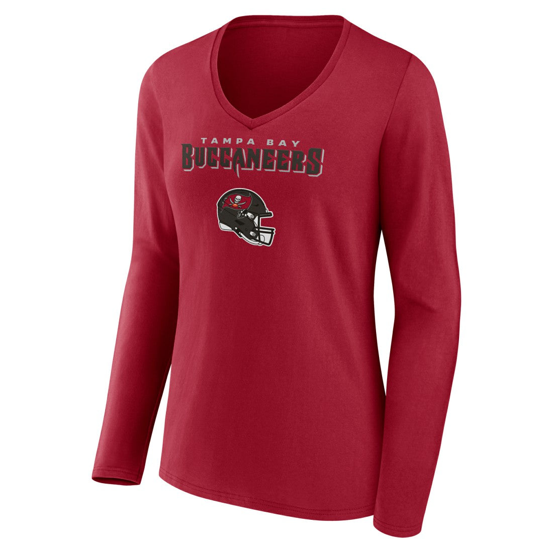 Tampa Bay Buccaneers Baker Mayfield  Women's Team Wordmark Player Name & Number Long Sleeve V-Neck T-Shirt | NFL Discount