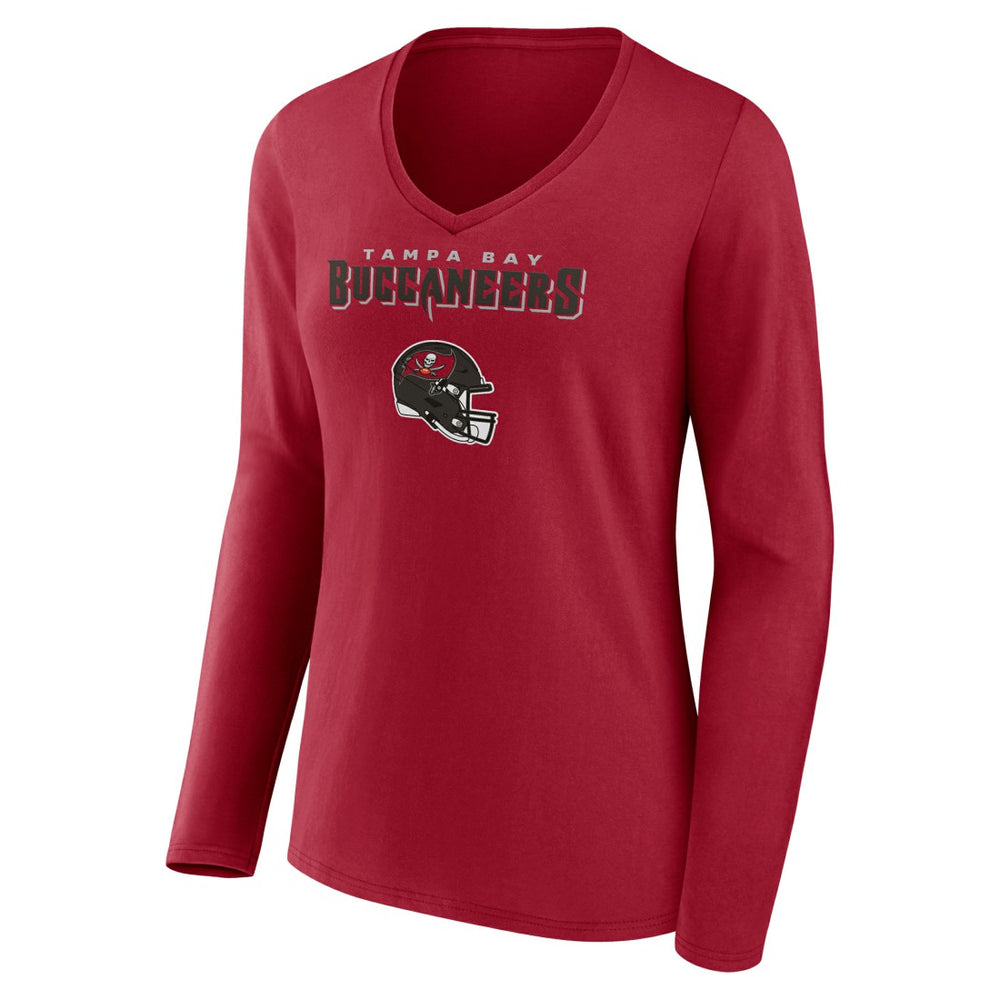 Tampa Bay Buccaneers Baker Mayfield  Women's Team Wordmark Player Name & Number Long Sleeve V-Neck T-Shirt | NFL Discount