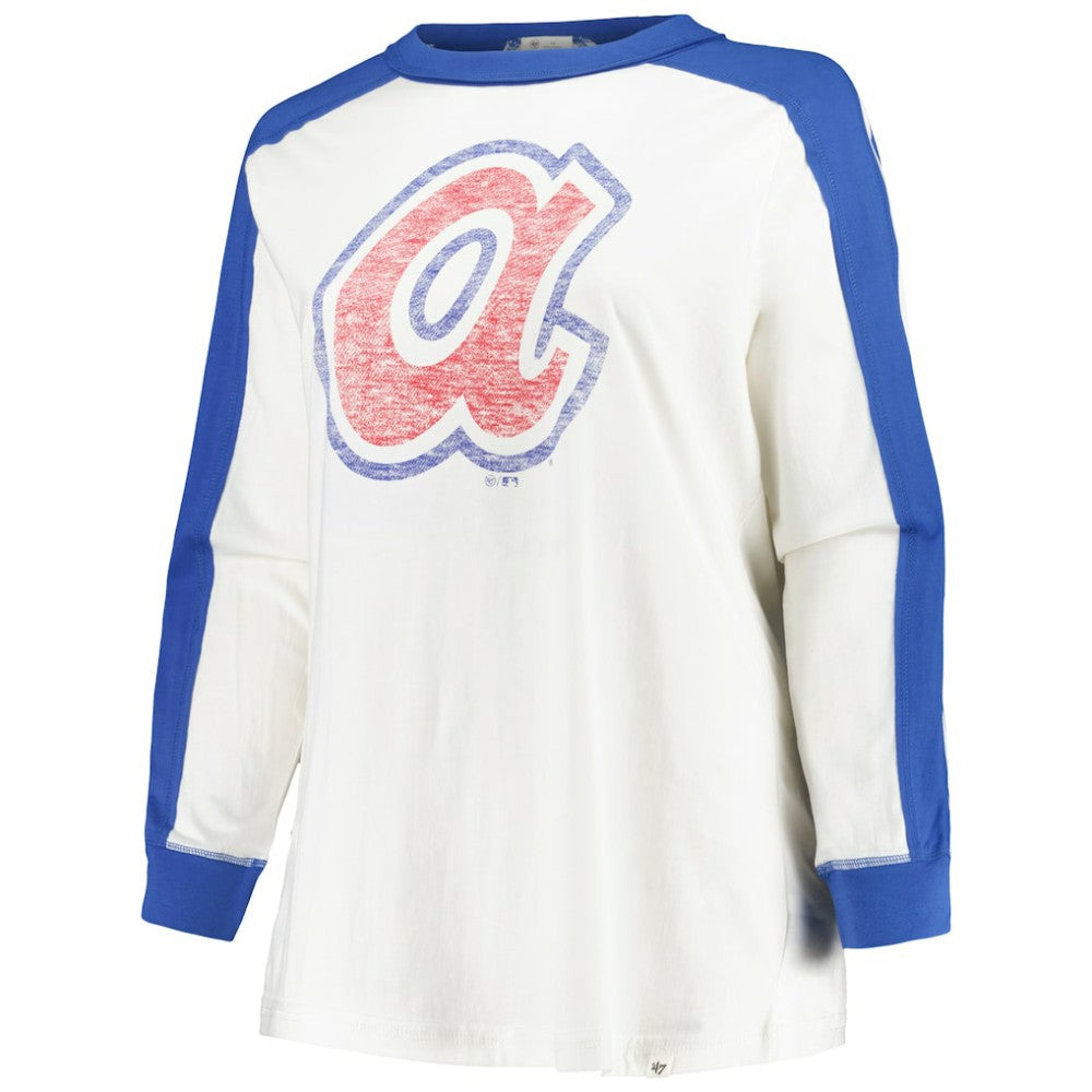 Atlanta Braves '47 Women's Plus Size Caribou Raglan Long Sleeve T-Shirt - MLB T-shirts