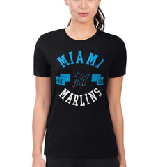 Miami Marlins G-III 4Her by Carl Banks Women's Super-Slim Fit Lightweight City Graphic T-Shirt - MLB T-shirts