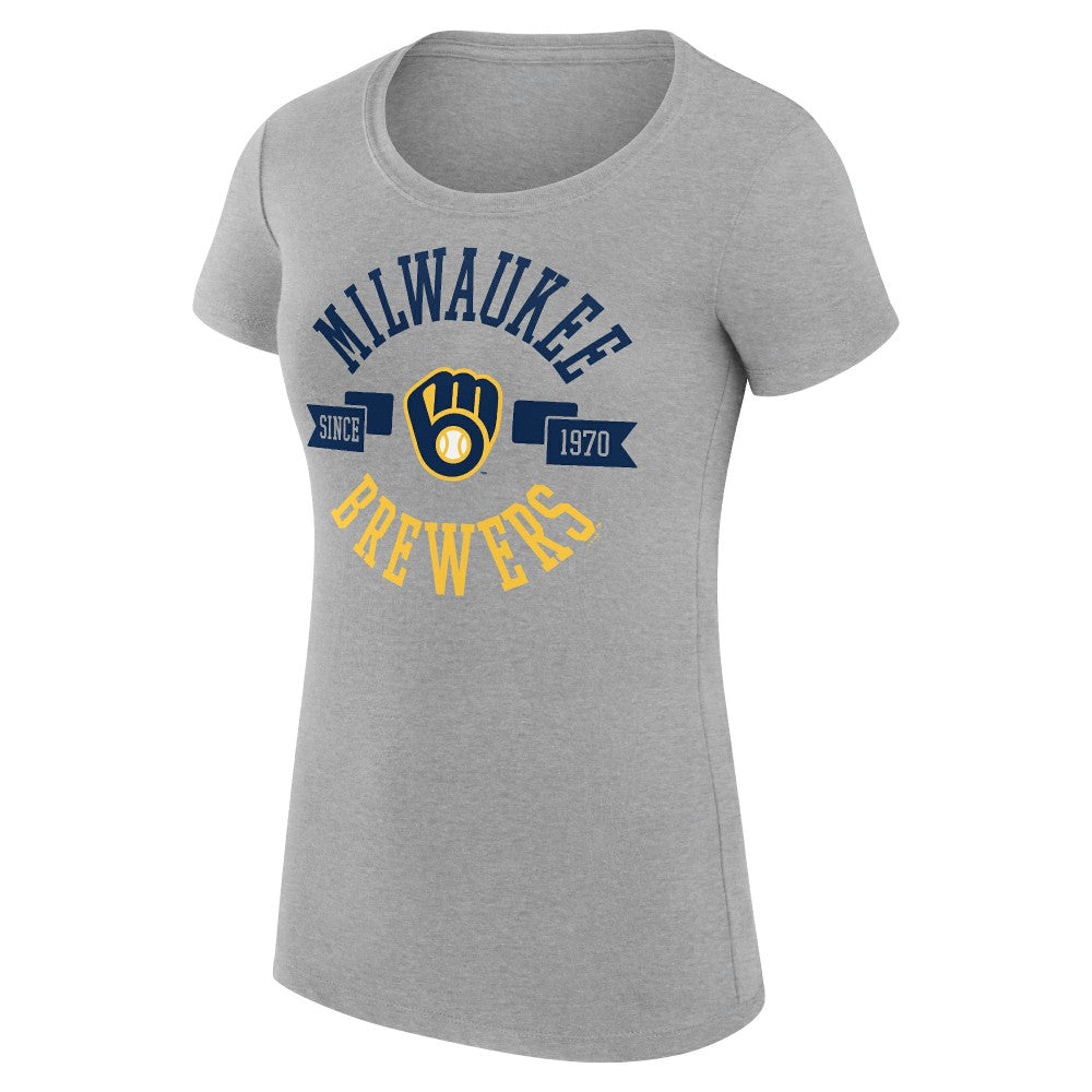 Milwaukee Brewers G-III 4Her by Carl Banks Women's Super-Slim Fit Lightweight City Graphic T-Shirt - MLB T-shirts