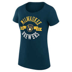 Milwaukee Brewers G-III 4Her by Carl Banks Women's Super-Slim Fit Lightweight City Graphic T-Shirt - MLB T-shirts