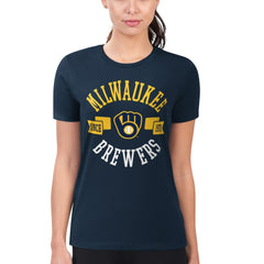 Milwaukee Brewers G-III 4Her by Carl Banks Women's Super-Slim Fit Lightweight City Graphic T-Shirt - MLB T-shirts