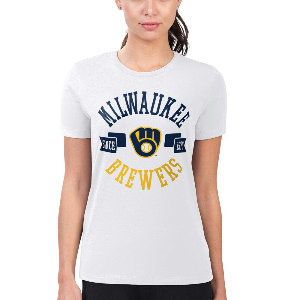 Milwaukee Brewers G-III 4Her by Carl Banks Women's Super-Slim Fit Lightweight City Graphic T-Shirt - MLB T-shirts