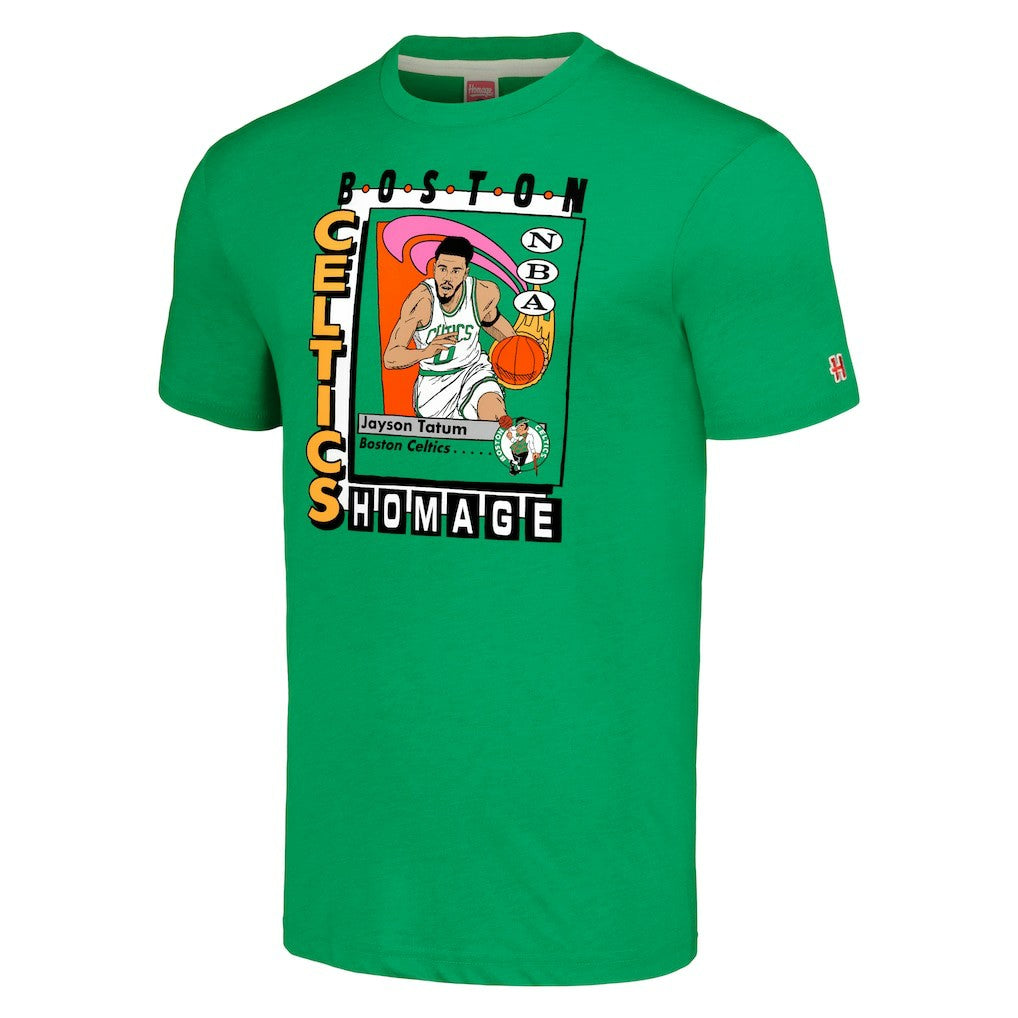 Kelly Green Jayson Tatum Boston Celtics Homage Unisex SkyBox Player Tri-Blend T-Shirt | NBA