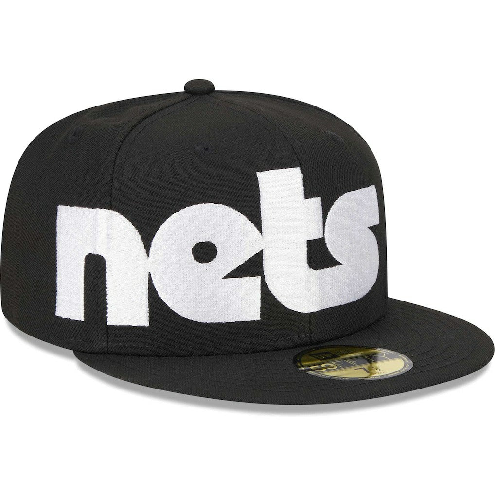 Black Brooklyn Nets Checkerboard UV 59FIFTY Fitted Hat | NBA