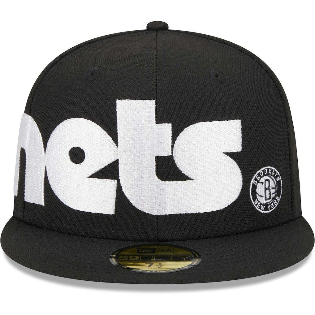 Black Brooklyn Nets Checkerboard UV 59FIFTY Fitted Hat | NBA