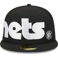 Black Brooklyn Nets Checkerboard UV 59FIFTY Fitted Hat | NBA