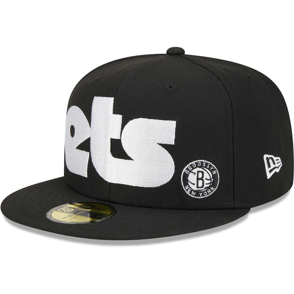 Black Brooklyn Nets Checkerboard UV 59FIFTY Fitted Hat | NBA