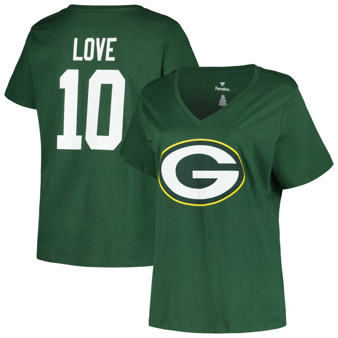 Green Bay Packers Jordan Love  Women's Plus Size Name & Number V-Neck T-Shirt | NFL Near me