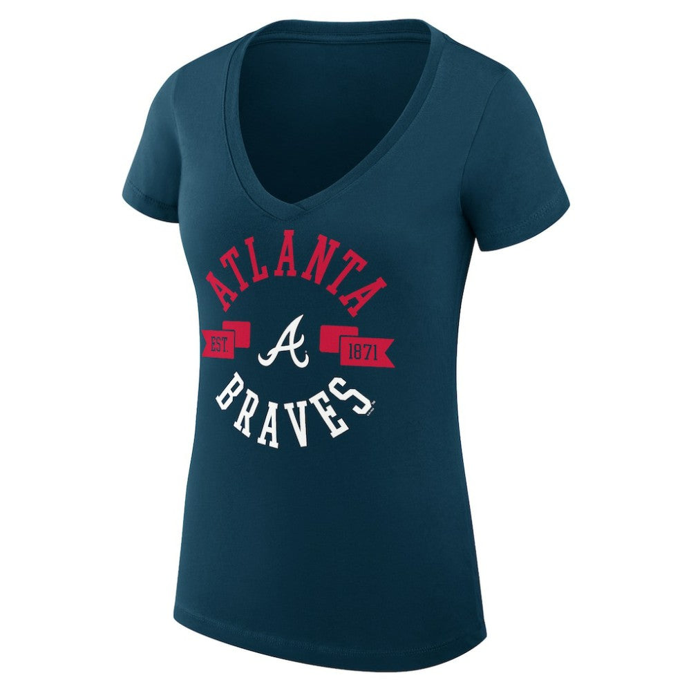 Atlanta Braves G-III 4Her by Carl Banks Women's Super-Slim Fit Lightweight City Graphic V-Neck T-Shirt - MLB T-shirts