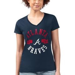 Atlanta Braves G-III 4Her by Carl Banks Women's Super-Slim Fit Lightweight City Graphic V-Neck T-Shirt - MLB T-shirts