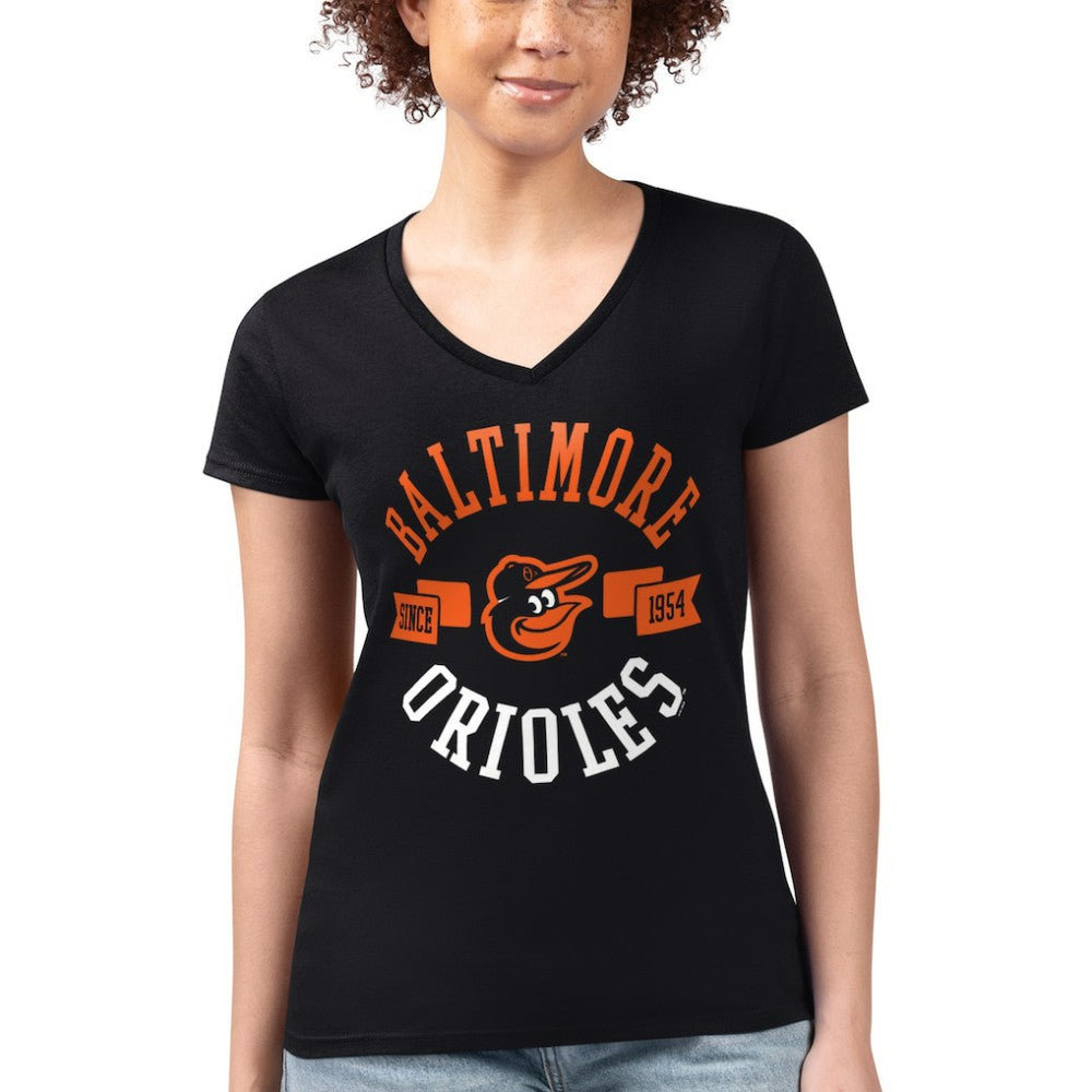Baltimore Orioles G-III 4Her by Carl Banks Women's Super-Slim Fit Lightweight City Graphic V-Neck T-Shirt - MLB T-shirts