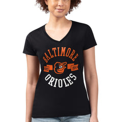Baltimore Orioles G-III 4Her by Carl Banks Women's Super-Slim Fit Lightweight City Graphic V-Neck T-Shirt - MLB T-shirts