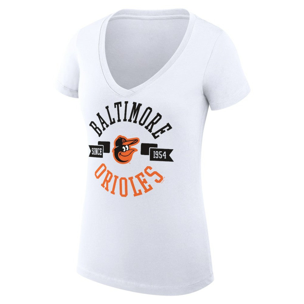 Baltimore Orioles G-III 4Her by Carl Banks Women's Super-Slim Fit Lightweight City Graphic V-Neck T-Shirt - MLB T-shirts