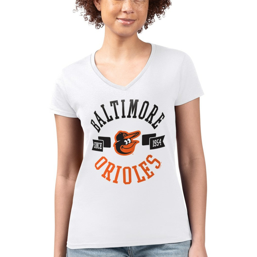 Baltimore Orioles G-III 4Her by Carl Banks Women's Super-Slim Fit Lightweight City Graphic V-Neck T-Shirt - MLB T-shirts