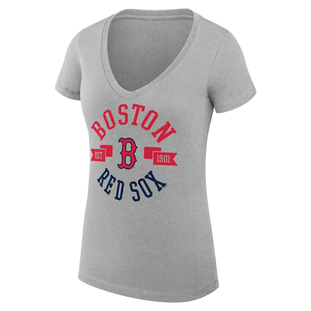 Boston Red Sox G-III 4Her by Carl Banks Women's Super-Slim Fit Lightweight City Graphic V-Neck T-Shirt - MLB T-shirts