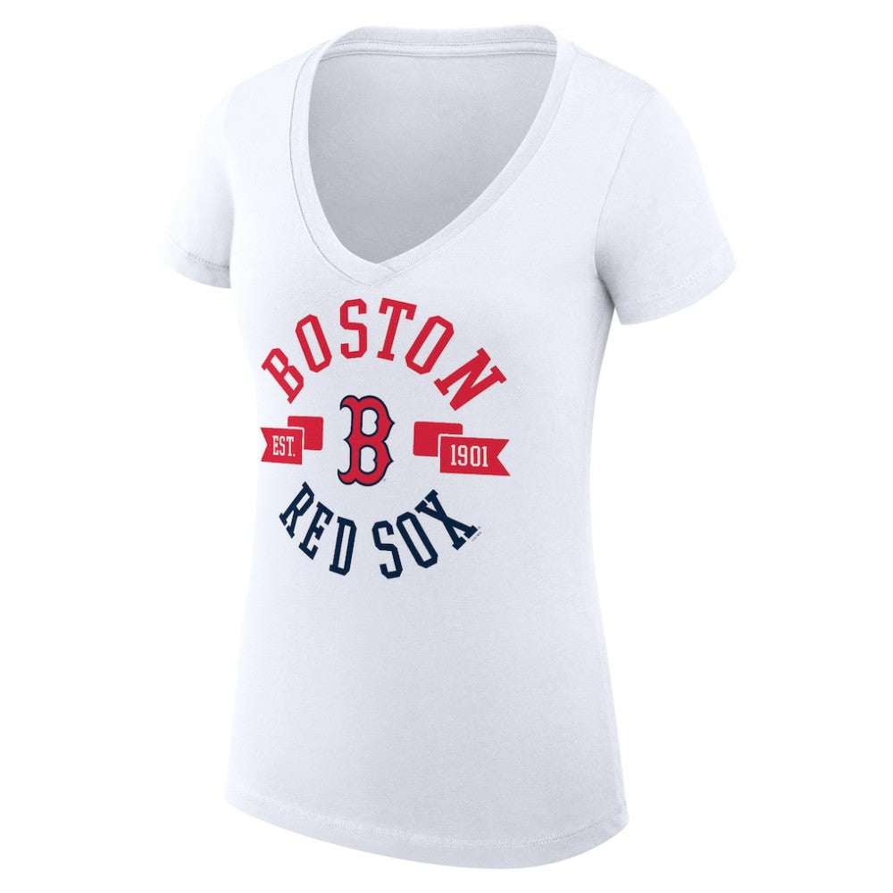 Boston Red Sox G-III 4Her by Carl Banks Women's Super-Slim Fit Lightweight City Graphic V-Neck T-Shirt - MLB T-shirts