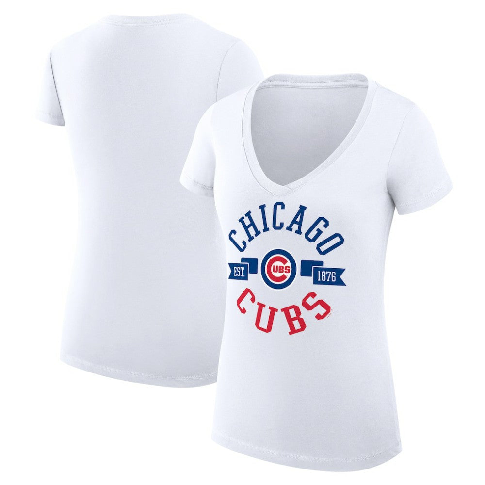 Chicago Cubs G-III 4Her by Carl Banks Women's Super-Slim Fit Lightweight City Graphic V-Neck T-Shirt - MLB T-shirts