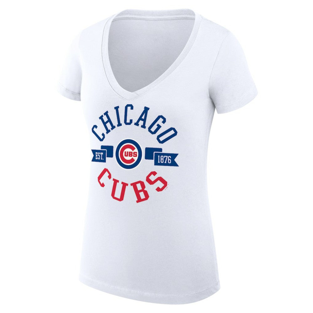 Chicago Cubs G-III 4Her by Carl Banks Women's Super-Slim Fit Lightweight City Graphic V-Neck T-Shirt - MLB T-shirts