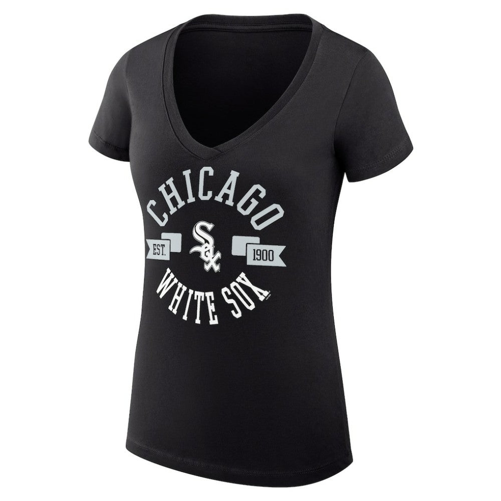 Chicago White Sox G-III 4Her by Carl Banks Women's Super-Slim Fit Lightweight City Graphic V-Neck T-Shirt - MLB T-shirts