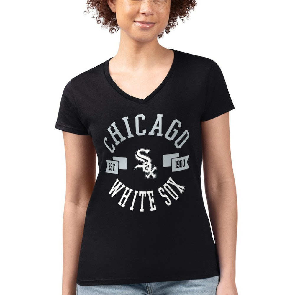 Chicago White Sox G-III 4Her by Carl Banks Women's Super-Slim Fit Lightweight City Graphic V-Neck T-Shirt - MLB T-shirts