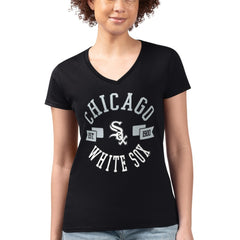 Chicago White Sox G-III 4Her by Carl Banks Women's Super-Slim Fit Lightweight City Graphic V-Neck T-Shirt - MLB T-shirts