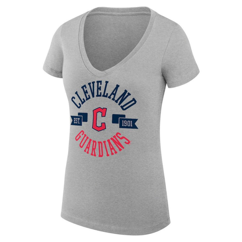Cleveland Guardians G-III 4Her by Carl Banks Women's Super-Slim Fit Lightweight City Graphic V-Neck T-Shirt - MLB T-shirts
