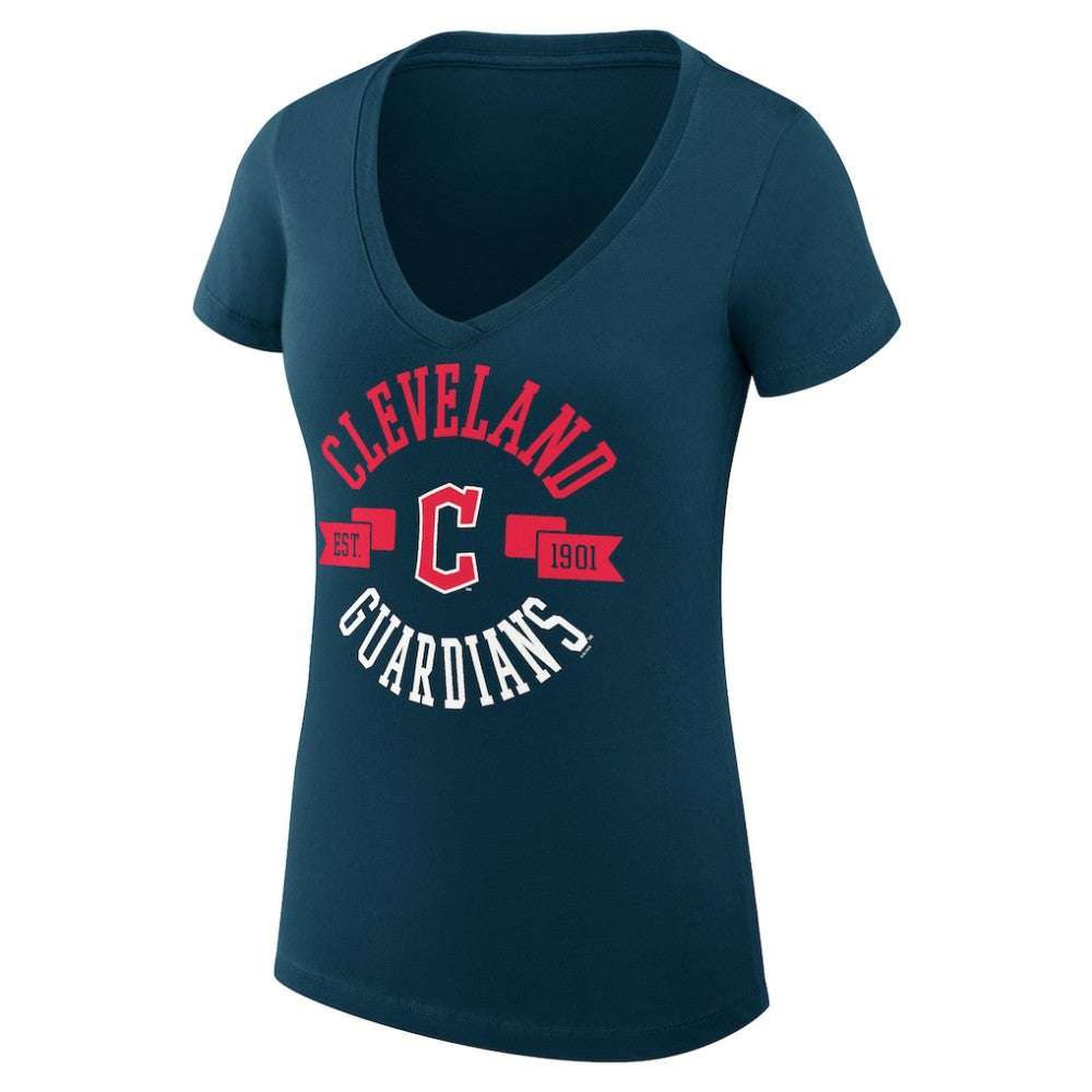 Cleveland Guardians G-III 4Her by Carl Banks Women's Super-Slim Fit Lightweight City Graphic V-Neck T-Shirt - MLB T-shirts