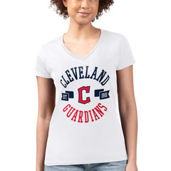 Cleveland Guardians G-III 4Her by Carl Banks Women's Super-Slim Fit Lightweight City Graphic V-Neck T-Shirt - MLB T-shirts