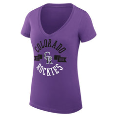 Colorado Rockies G-III 4Her by Carl Banks Women's Super-Slim Fit Lightweight City Graphic V-Neck T-Shirt - MLB T-shirts