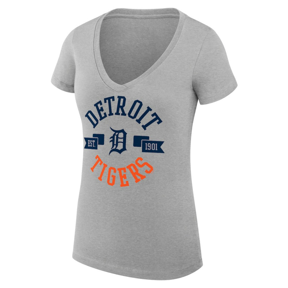 Detroit Tigers G-III 4Her by Carl Banks Women's Super-Slim Fit Lightweight City Graphic V-Neck T-Shirt - MLB T-shirts
