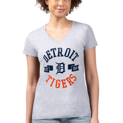 Detroit Tigers G-III 4Her by Carl Banks Women's Super-Slim Fit Lightweight City Graphic V-Neck T-Shirt - MLB T-shirts