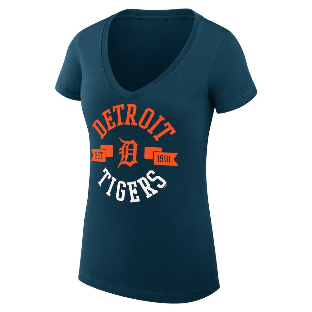 Detroit Tigers G-III 4Her by Carl Banks Women's Super-Slim Fit Lightweight City Graphic V-Neck T-Shirt - MLB T-shirts