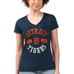 Detroit Tigers G-III 4Her by Carl Banks Women's Super-Slim Fit Lightweight City Graphic V-Neck T-Shirt - MLB T-shirts