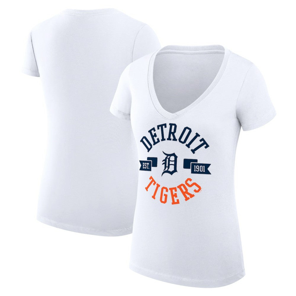 Detroit Tigers G-III 4Her by Carl Banks Women's Super-Slim Fit Lightweight City Graphic V-Neck T-Shirt - MLB T-shirts