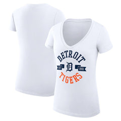 Detroit Tigers G-III 4Her by Carl Banks Women's Super-Slim Fit Lightweight City Graphic V-Neck T-Shirt - MLB T-shirts