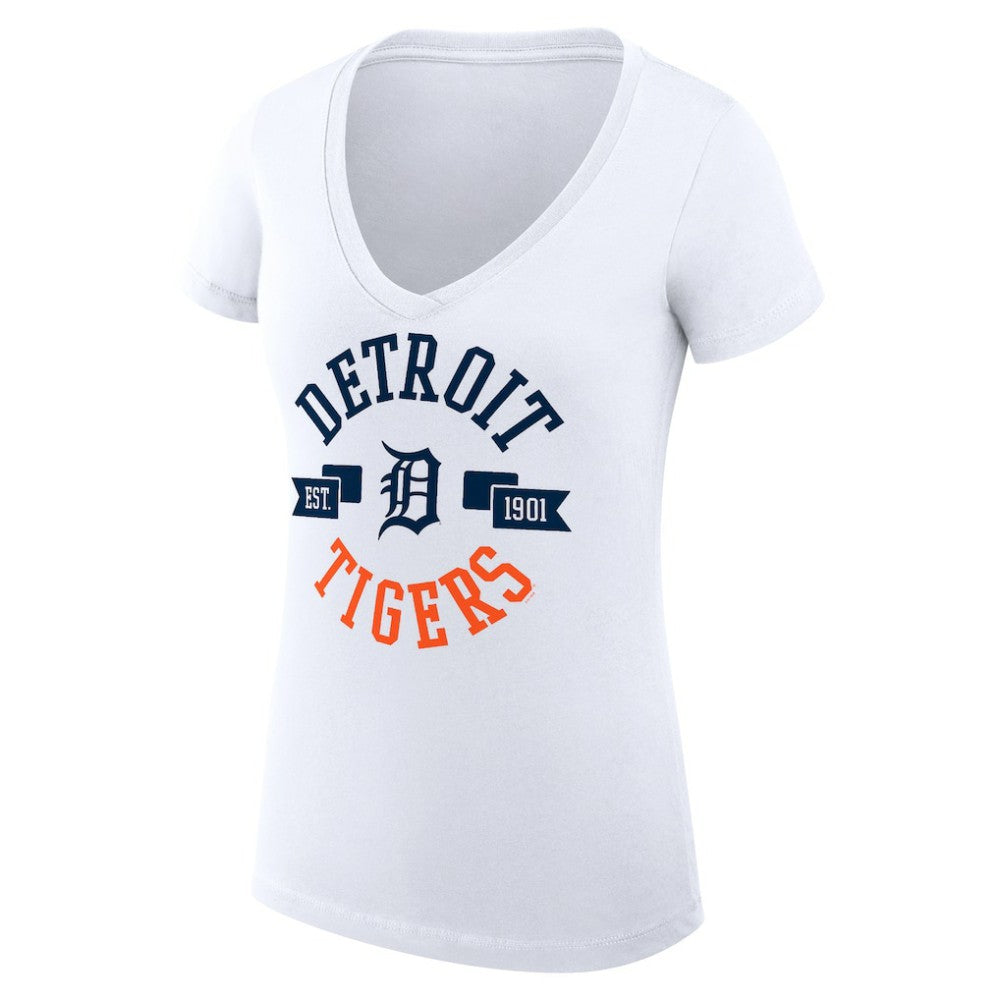 Detroit Tigers G-III 4Her by Carl Banks Women's Super-Slim Fit Lightweight City Graphic V-Neck T-Shirt - MLB T-shirts
