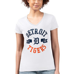 Detroit Tigers G-III 4Her by Carl Banks Women's Super-Slim Fit Lightweight City Graphic V-Neck T-Shirt - MLB T-shirts