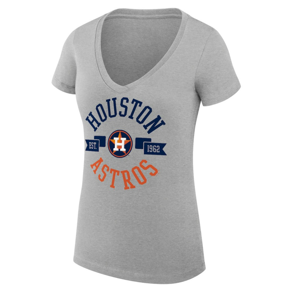 Houston Astros G-III 4Her by Carl Banks Women's Super-Slim Fit Lightweight City Graphic V-Neck T-Shirt - MLB T-shirts