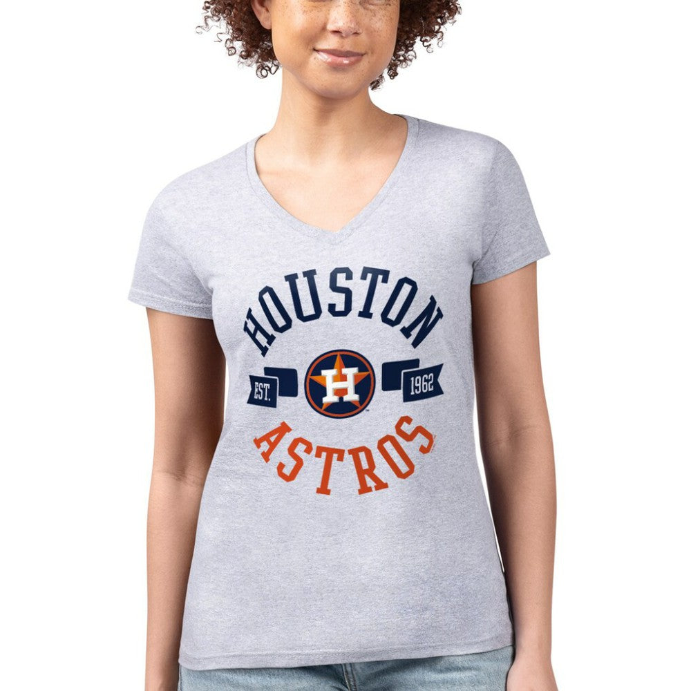 Houston Astros G-III 4Her by Carl Banks Women's Super-Slim Fit Lightweight City Graphic V-Neck T-Shirt - MLB T-shirts