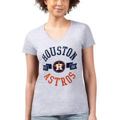 Houston Astros G-III 4Her by Carl Banks Women's Super-Slim Fit Lightweight City Graphic V-Neck T-Shirt - MLB T-shirts