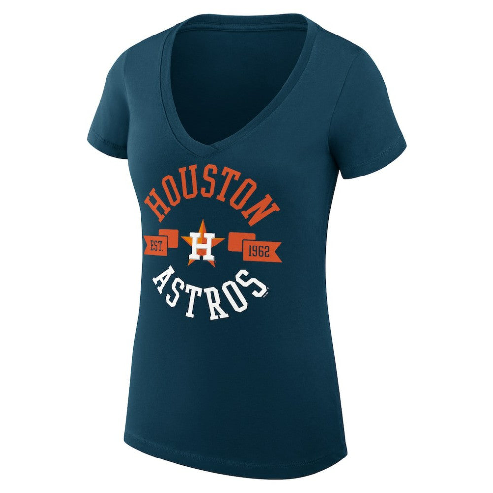 Houston Astros G-III 4Her by Carl Banks Women's Super-Slim Fit Lightweight City Graphic V-Neck T-Shirt - MLB T-shirts