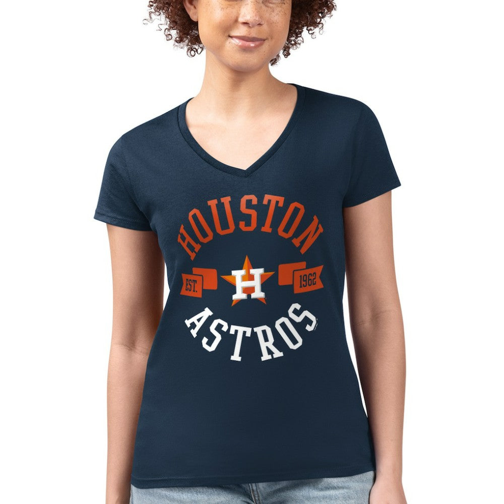 Houston Astros G-III 4Her by Carl Banks Women's Super-Slim Fit Lightweight City Graphic V-Neck T-Shirt - MLB T-shirts