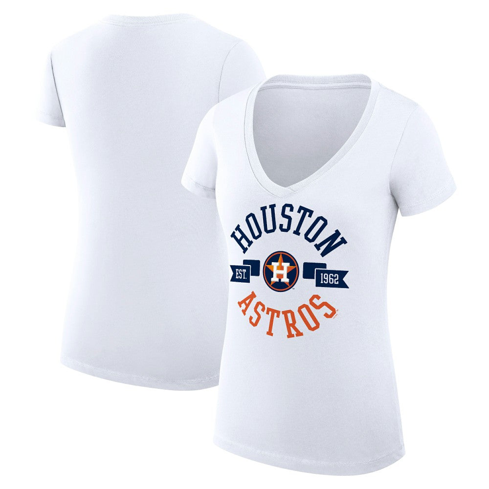 Houston Astros G-III 4Her by Carl Banks Women's Super-Slim Fit Lightweight City Graphic V-Neck T-Shirt - MLB T-shirts
