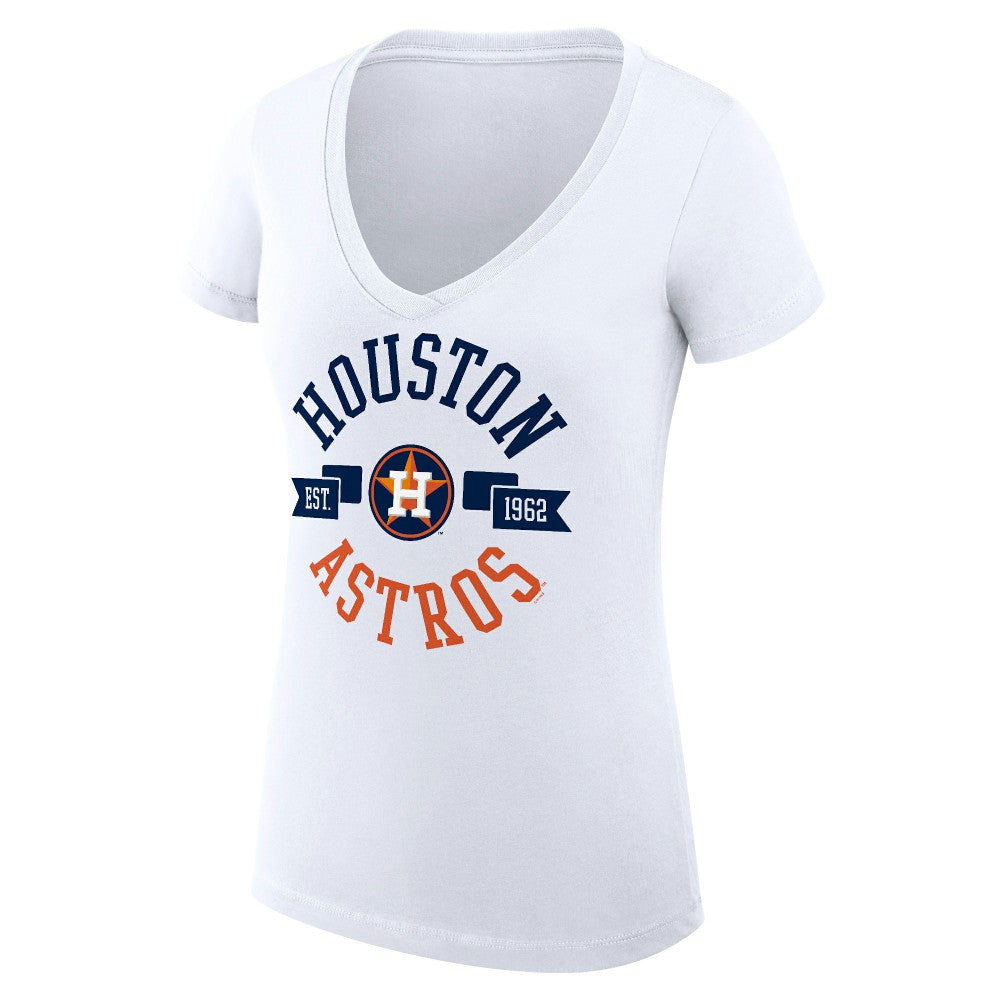 Houston Astros G-III 4Her by Carl Banks Women's Super-Slim Fit Lightweight City Graphic V-Neck T-Shirt - MLB T-shirts