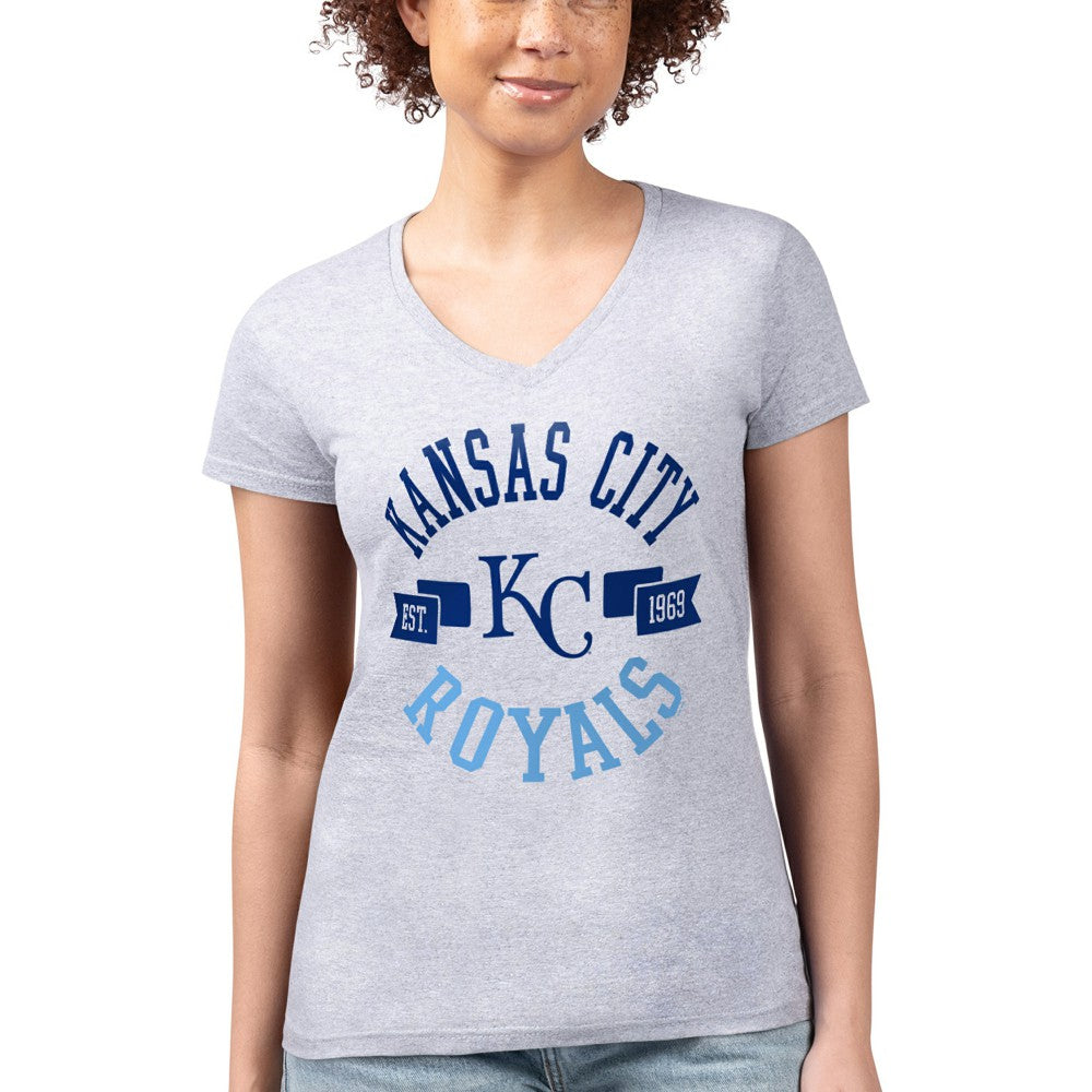 Kansas City Royals G-III 4Her by Carl Banks Women's Super-Slim Fit Lightweight City Graphic V-Neck T-Shirt - MLB T-shirts