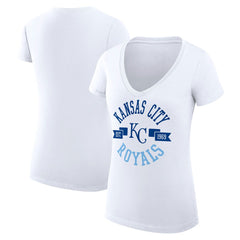 Kansas City Royals G-III 4Her by Carl Banks Women's Super-Slim Fit Lightweight City Graphic V-Neck T-Shirt - MLB T-shirts